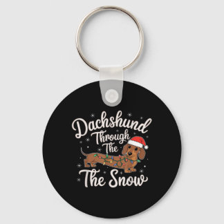 Dachshund im Schnee Weihnachtsdekoration für Hunde Schlüsselanhänger