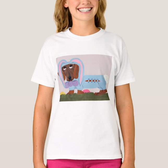 Dachshund in bunny costume T-Shirt (Vorderseite)