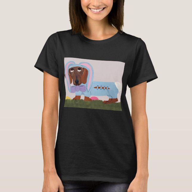 Dachshund in bunny costume T-Shirt (Vorderseite)