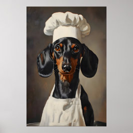 Dachshund in Chefshut Poster, Haustierposter Poster
