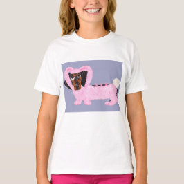 Dachshund In Fuzzy Pink Bunny Suit T-Shirt