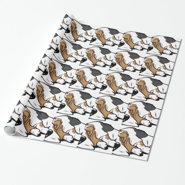 Dachshund-Jagdhund-Cartoonhund Geschenkpapier (Ungerollt)