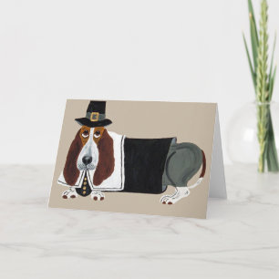 Dachshund-Jagdhund-Erntedank-Pilger Feiertagskarte