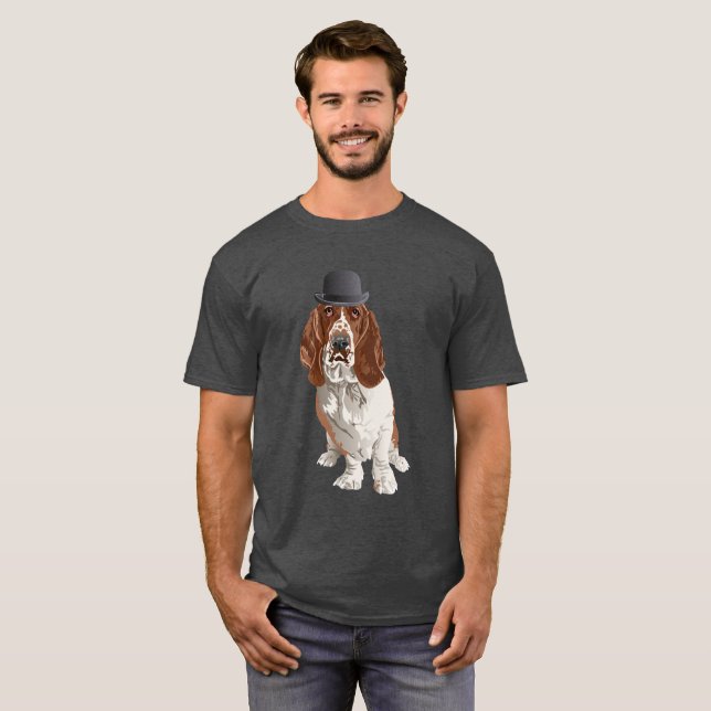 Dachshund-Jagdhund-HundeVater-Mann-T - Shirt (Vorne ganz)