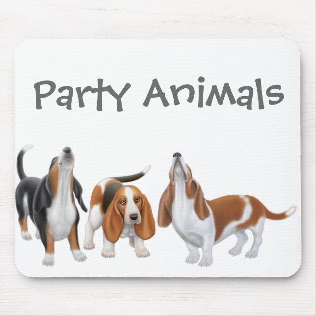 Dachshund-Jagdhund-Party-Tiere Mousepad (Vorne)