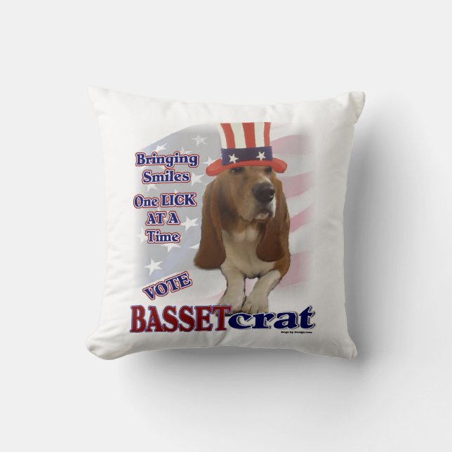 Dachshund-Jagdhund-politischer Spaß Kissen (Vorderseite)