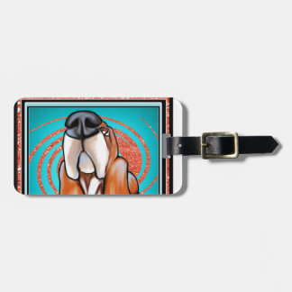 Dachshund-Jagdhund-Pop-Kunst-abstrakter Gepäckanhänger