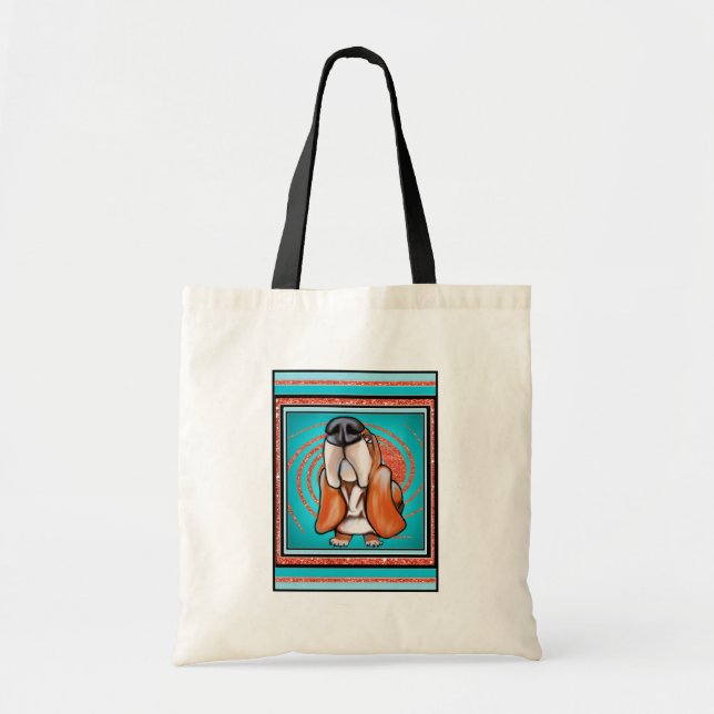 Dachshund-Jagdhund-Pop-Kunst-abstrakter Tragetasche (Vorne)