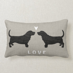 Dachshund-Jagdhund-Silhouette-Liebe Lendenkissen