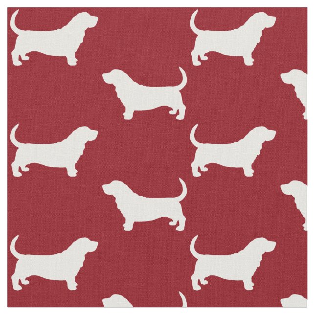 Dachshund-Jagdhund-Silhouette-Muster Stoff (Nahaufnahme)