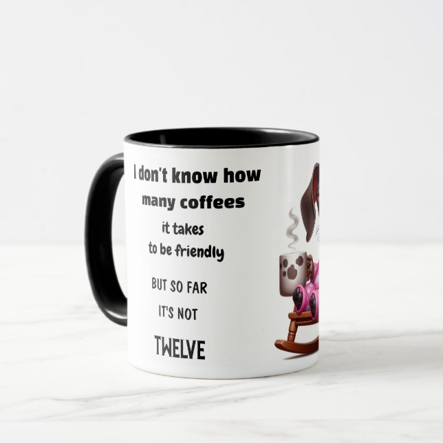 Dachshund Kaffee Humor Tasse (Vorderseite Links)