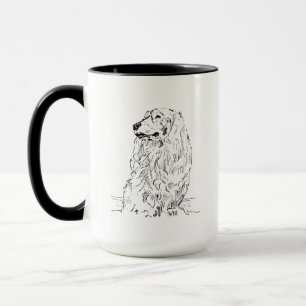 Dachshund-Kaffeetasse – Langhaariger Sausage Dog Tasse