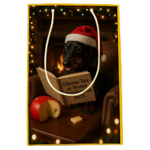 Dachshund 'Käse Steuer' Weihnachtsgeschenktüte