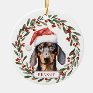 Dachshund-Keramik-Kreisornament Keramik Ornament