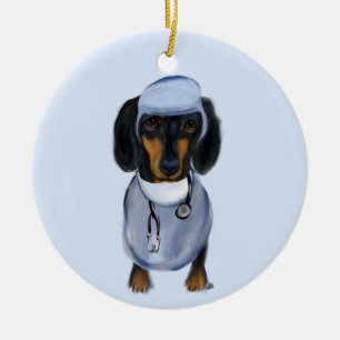 Dachshund Keramik Ornament