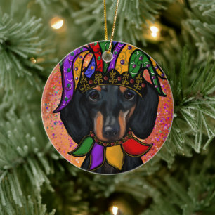 DACHSHUND              KERAMIK ORNAMENT