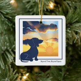 Dachshund-Keramik-Ornament - Erinnerung an Hunde Keramikornament