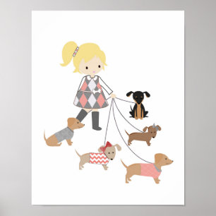 Dachshund-Kinderzimmer-Wandkunst Poster