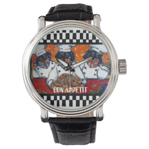 Dachshund-Köche Armbanduhr
