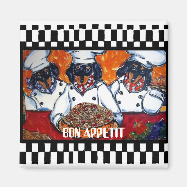 Dachshund-Köche Magnet (Vorne)