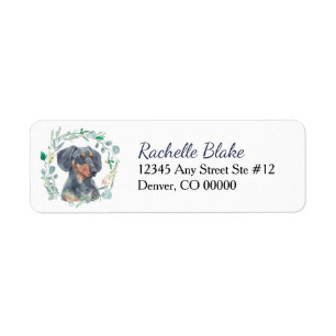 Dachshund-Kranz-Rücksendeadresse