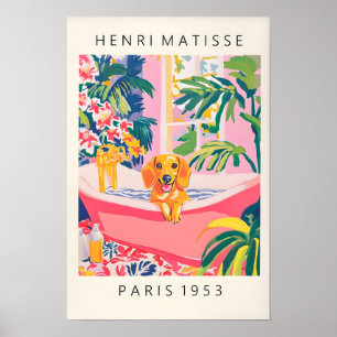 Dachshund-Kunstposter, Lustige Badezimmer-Wandkuns Poster