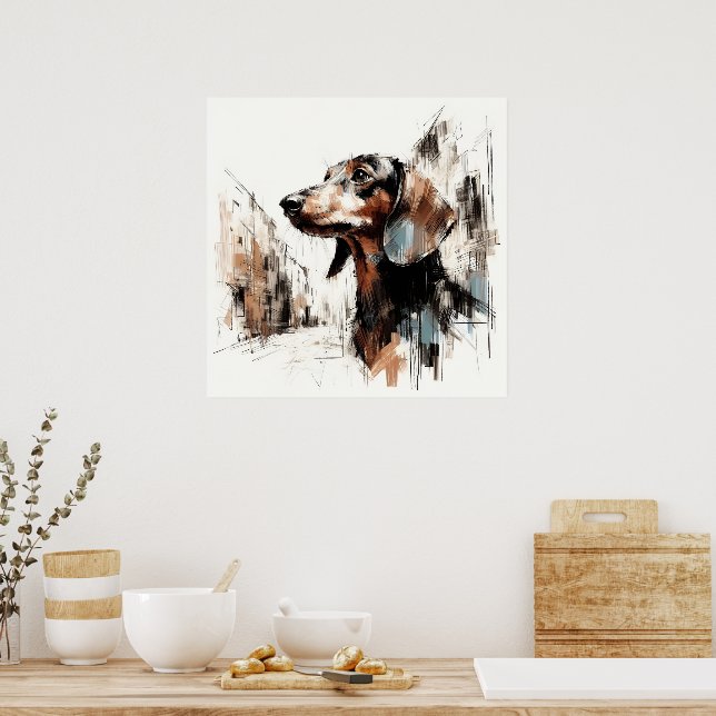Dachshund-Kunstposter Poster (Küche)