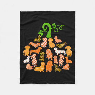 Dachshund-Kürbis-Form-Kariert-Leopard-Hund-Herbst Fleecedecke