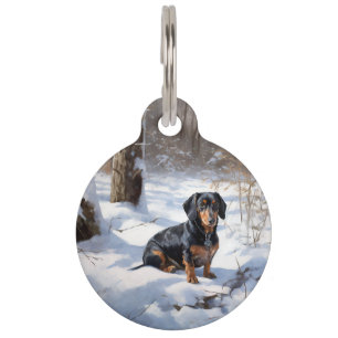 Dachshund Lass es schneien Weihnachten Haustiermarke