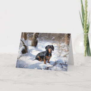 Dachshund Lass es schneien Weihnachten Karte