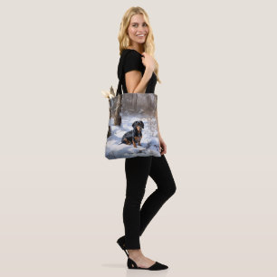 Dachshund Lass es schneien Weihnachten Tasche