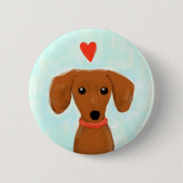 Dachshund Liebe Button (Vorderseite)