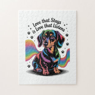 Dachshund-Liebe, die bleibt, ist Liebe, die zuhört