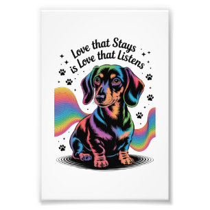 Dachshund-Liebe, die bleibt, ist Liebe, die zuhört Fotodruck