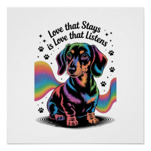 Dachshund-Liebe, die bleibt, ist Liebe, die zuhört Poster