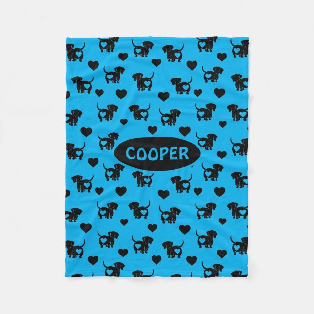 Dachshund-Liebe-Fleece-Hundedecke Fleecedecke (Vorderseite)