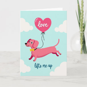 Dachshund-Liebe-Hebt-Dich-Hoch-Karte Karte