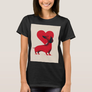 Dachshund Liebe – Süßes Hunde Herz Design T-Shirt