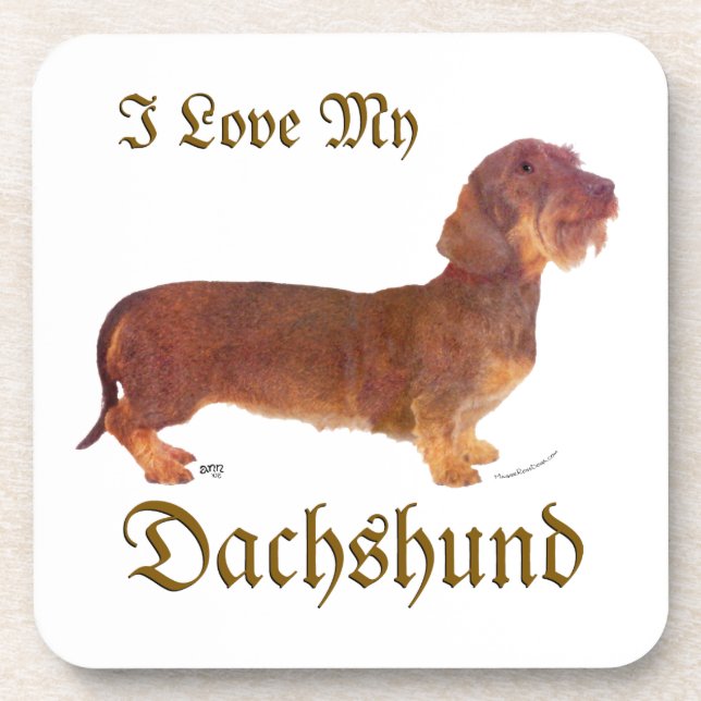 Dachshund Liebe Untersetzer (Vorderseite)