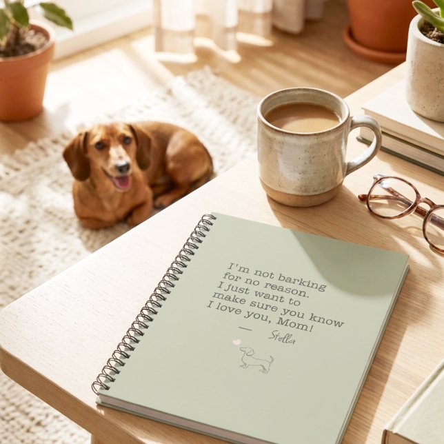 Dachshund Liebesbotschaft Personalisiert Hellgrün Notizblock (Von Creator hochgeladen)