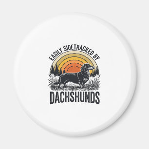 Dachshund Liebhaber-Shirt Leicht Abgelenkt Retro-K Magnet