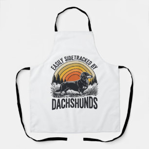 Dachshund Liebhaber-Shirt Leicht Abgelenkt Retro-K Schürze