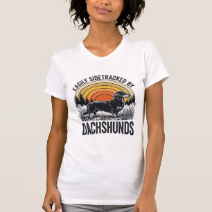 Dachshund Liebhaber-Shirt Leicht Abgelenkt Retro-K T-Shirt