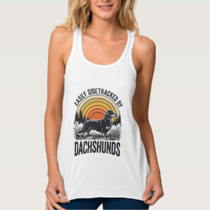 Dachshund Liebhaber-Shirt Leicht Abgelenkt Retro-K Tank Top