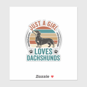 Dachshund-Liebhaber-Shirt Vintage-Sonnenuntergang- Aufkleber