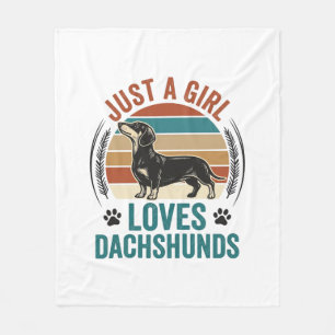 Dachshund-Liebhaber-Shirt Vintage-Sonnenuntergang- Fleecedecke