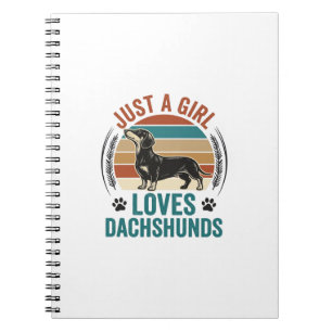 Dachshund-Liebhaber-Shirt Vintage-Sonnenuntergang- Notizblock