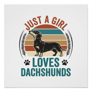 Dachshund-Liebhaber-Shirt Vintage-Sonnenuntergang- Poster
