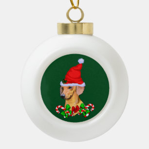 Dachshund Liebhaber Weihnachten Keramik Kugel-Ornament