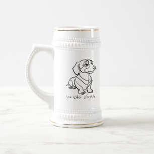 Dachshund-Linienkunst - Low Rider Lifestyle Bierglas